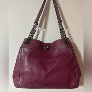 Coach Turnlock Edie shoulder bag in a burgundy EUC